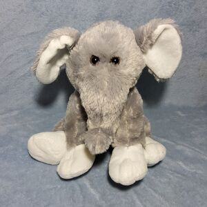 Dan Dee Collectors Choice Grey Elephant Plush White Feet Big Ears Stuffed Animal